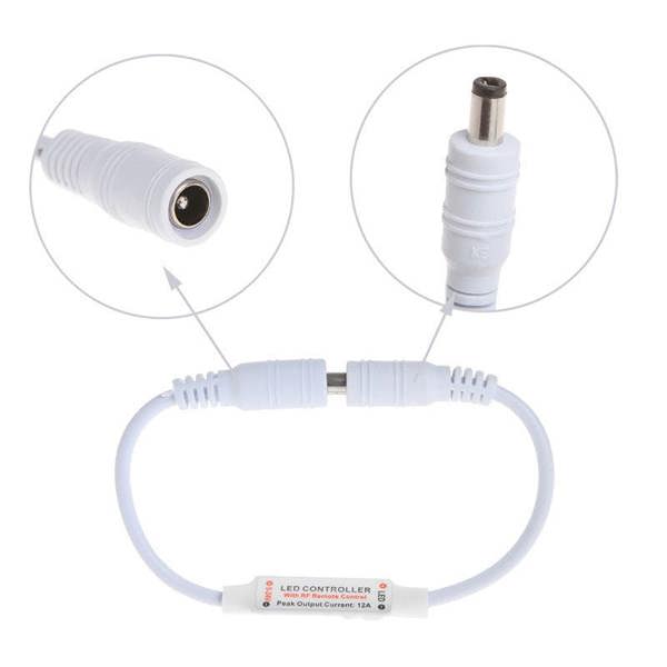 ENER-J LED Strip Dimmer Controller with 11-Key Remote - Adjust Brightness and Turn On/Off Single-Color 12V/24V LED Strips