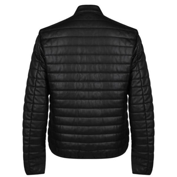 Armani Jeans Padded Biker Black Jacket - Nova Clothing