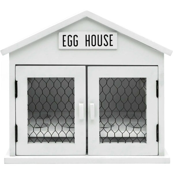 White Wooden Egg House Storage Box