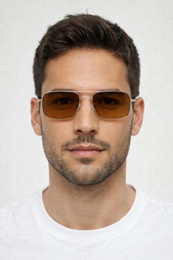 Aviator style square frame sunglasses - svnx