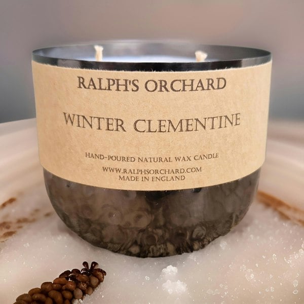 winter clementine scented candle