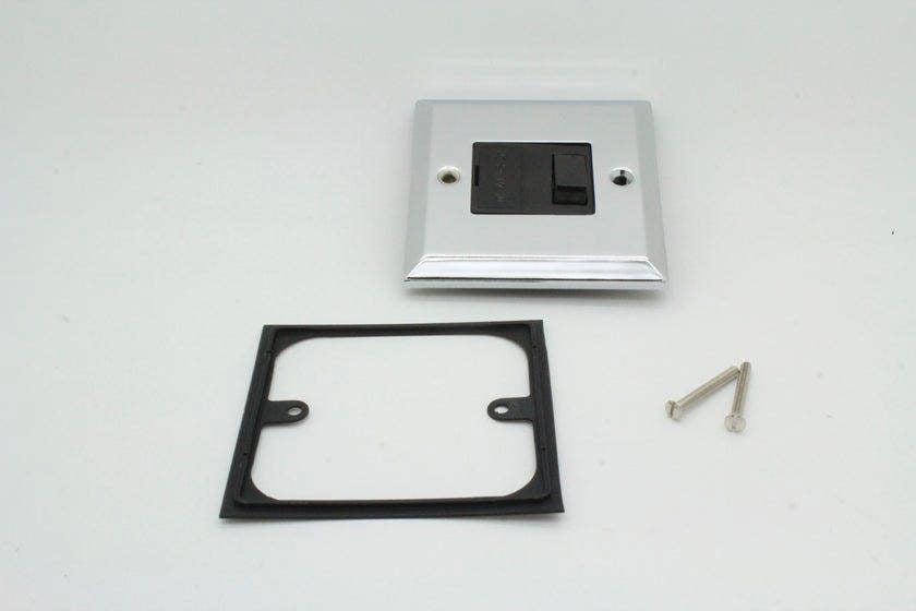 British General Polished Chrome and Black Fused House Light 1 Switch
