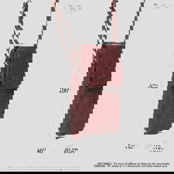 Assots London 'TRACY' Red Croc Real Leather Crossbody Phone Bag