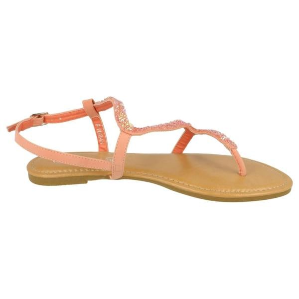 Spot On Ladies Spot On Open Toe Glitter Swirl Sandals