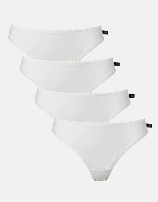 British Boxers Multipack! 4 Pairs of Women's Bamboo Thongs – White