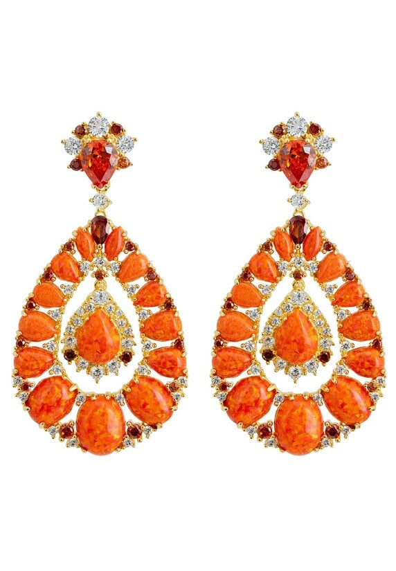 Latelita Paloma Fire Opal Drop Earrings Gold