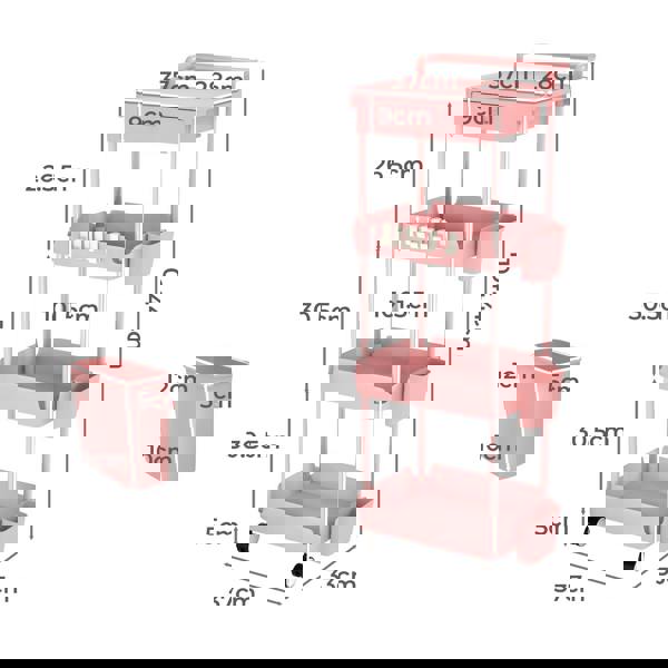 Levede Rolling Kitchen Cart Island Portable Serving Trolley Beauty Storage Rack
