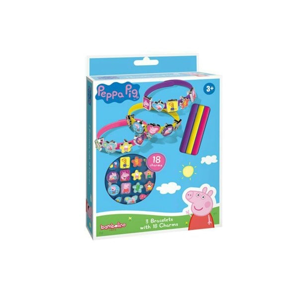 Totum Peppa Pig Bracelets and Charms - 3 Charm Bracelets with 18 Charms