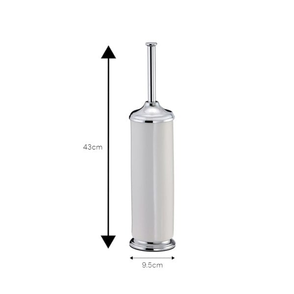 Showerdrape Opera White/Chrome Freestanding Toilet Brush & Holder