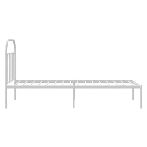 Berkfield Metal Bed Frame with Headboard White 80x200 cm