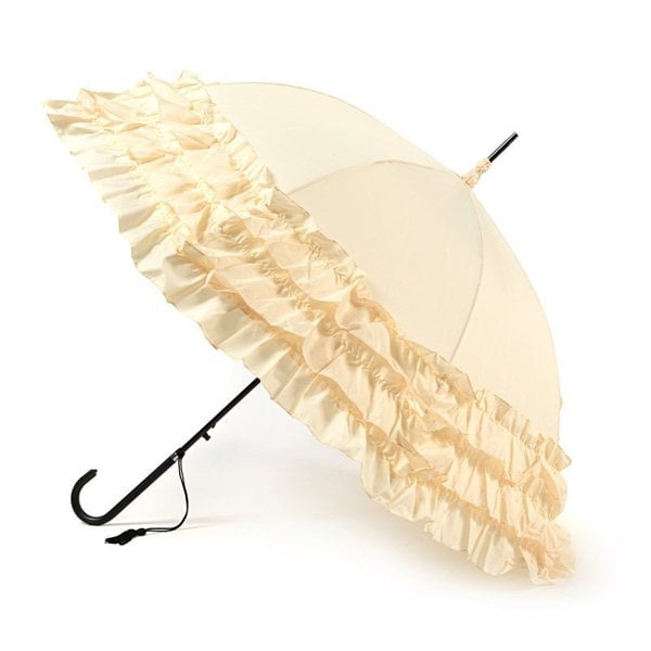 Beige Classic with Triple Frill Pagoda Wedding Umbrella Side Canopy