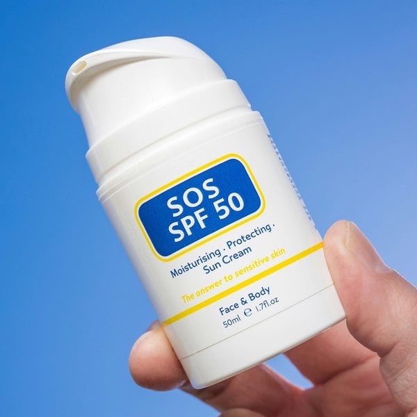 SPF 50 in blue sky