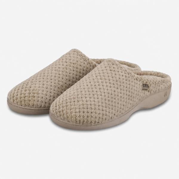 Totes POPCORN TERRY Mules   in  Light Brown