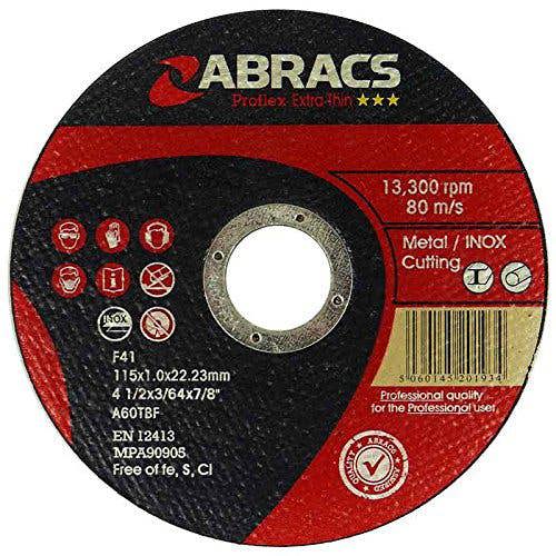 ABRACS PROFLEX 115mm. 10 Extra Thin Cutting Discs