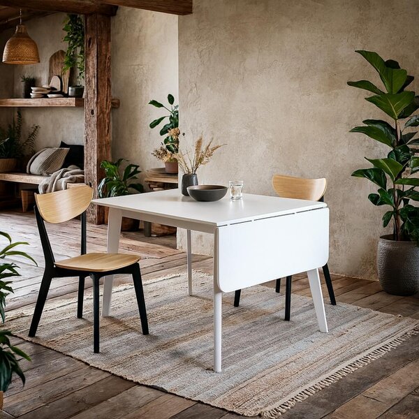 Wyld Haus Saffron Extendable White Wooden Square Dining Table