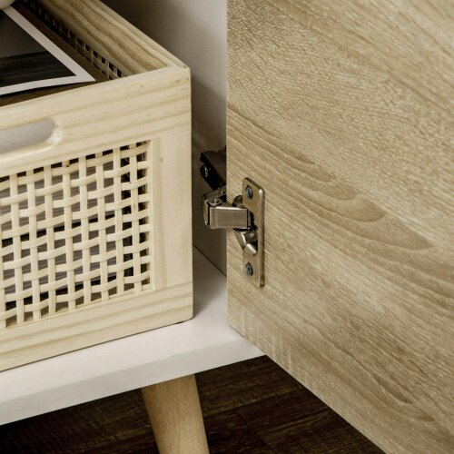 Wyld Haus Reneba 110cm Wooden Natural TV Console With Storge Drawers For Screens Up To 50 Inches