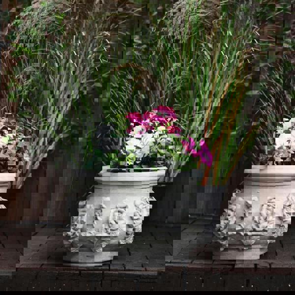Rose Pot Stone Cast Garden Plant Pot