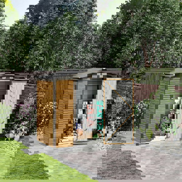 Outdoor Galvanized Steel Tawny Storage Shed Living and Home