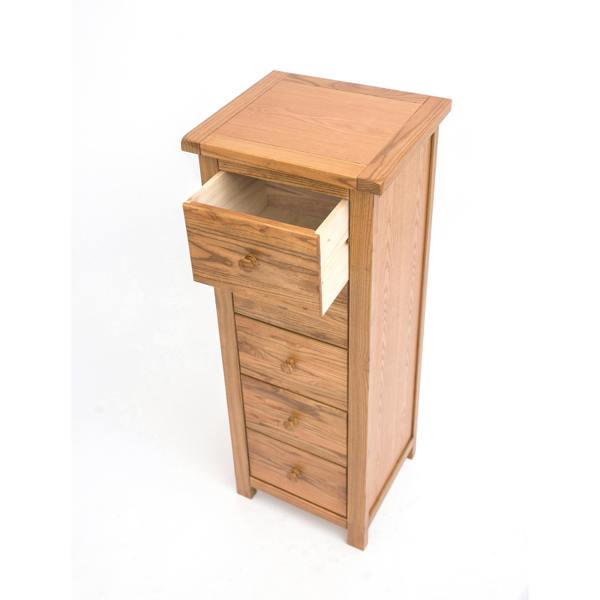 Cabinet Bits Trivento 5 Drawer Narrow Chest of Drawers Wood Knob
