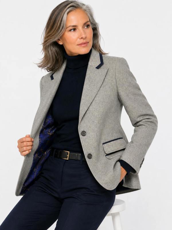 Claudio Lugli The Ascot Herringbone Contrast Blazer