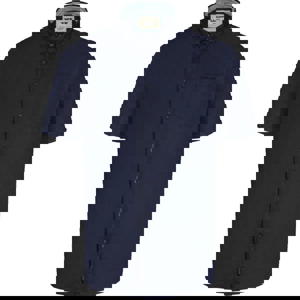 Duke Mens D555 James Oxford Kingsize Short-Sleeved Shirt - Navy - 