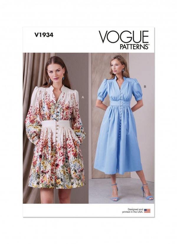 Vogue Sewing Pattern 1934, Dresses for Women, B5 (8-10-12-14-16) - Intermediate
