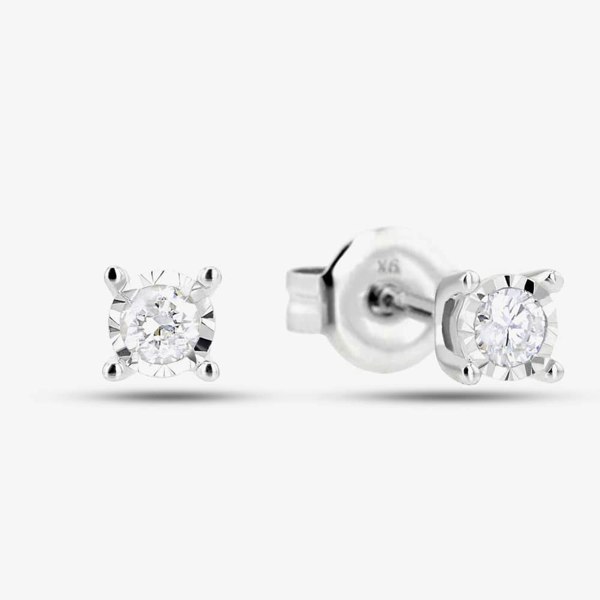T. H. Baker 9ct White Gold Diamond 0.10ct Stud Earrings TH0123335