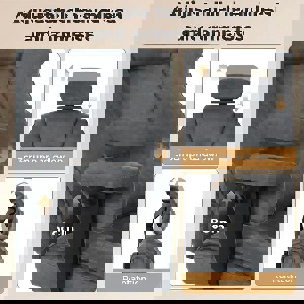 Levede Executive Ergonomic Office Chair Suede Fabric Wide Seat 155° Recline Footrest