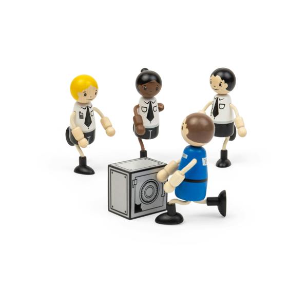 Tidlo Police Officer & Prisoner Dolls | 5 Pcs Wooden Doll Set