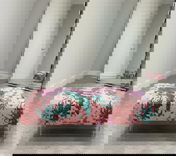 ISTOOLS Premium Lynx Dragon Velvet Footstool Ottoman – Handmade in the UK