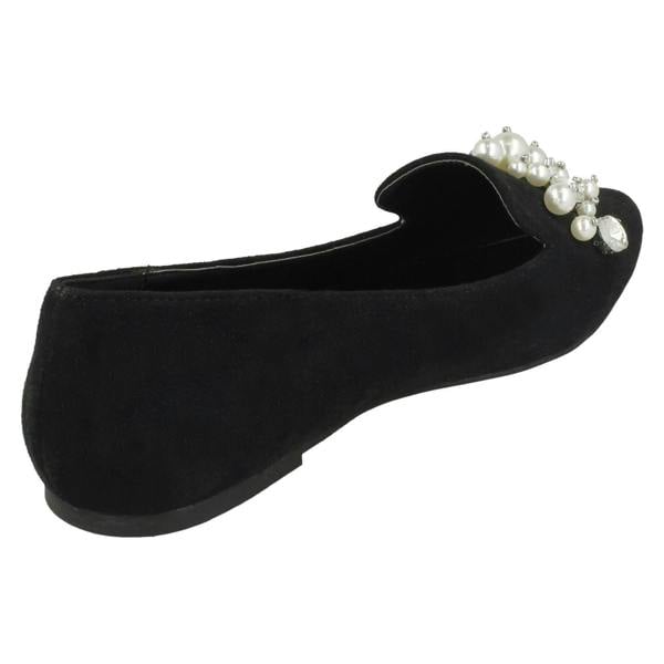 Spot On Ladies Spot On Flat Slipper Cut Ballerinas