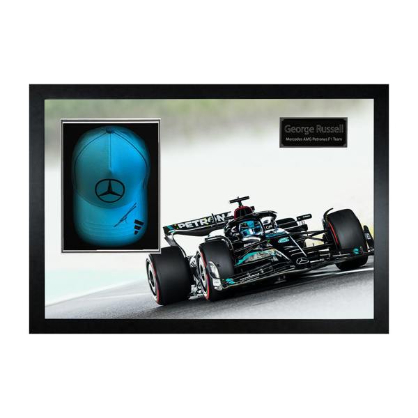 George Russell Signed Mercedes F1 Cap Iconic Frame (ACG Cert)