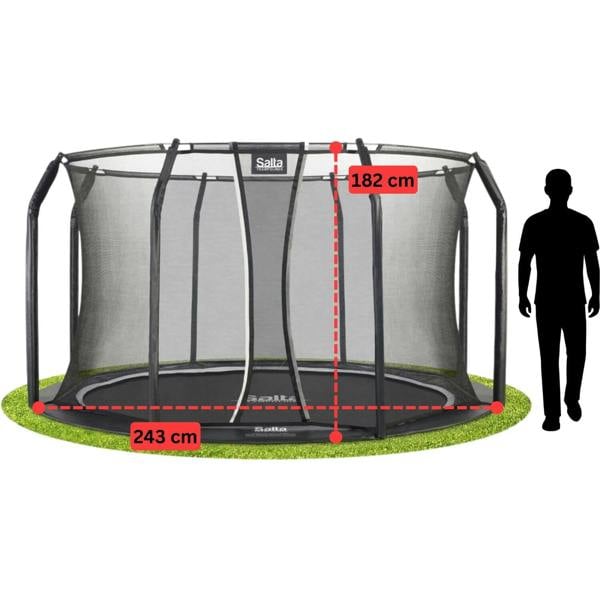8ft 2" Salta Black Royal Baseground Round Trampoline