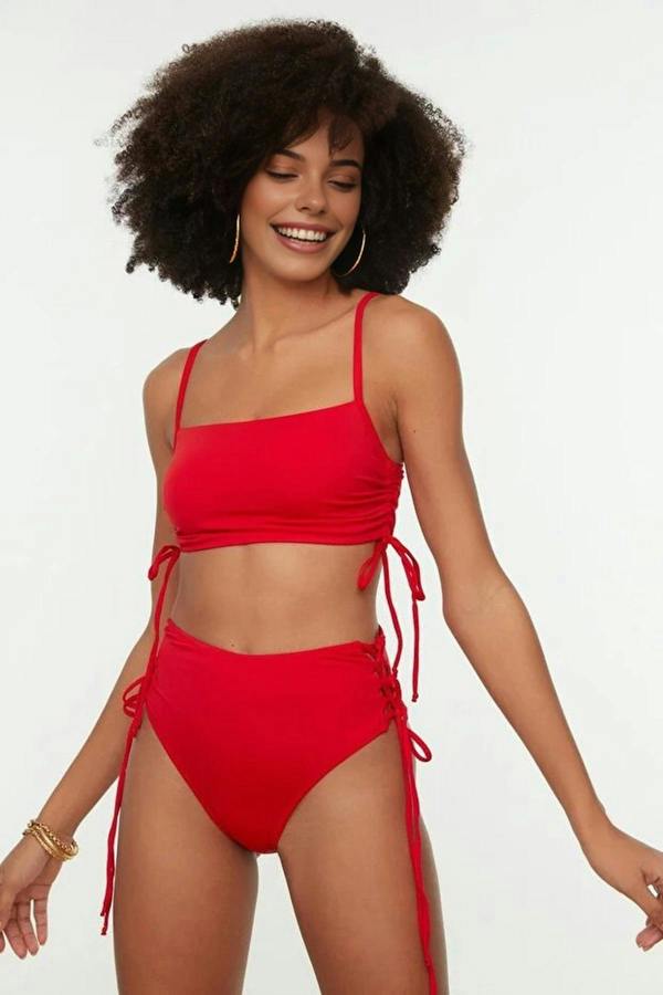 WOVCOR Trimmed Regular High Waist Bikini Bottom