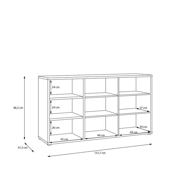 Furniture To Go Alice Springs Sideboard with Open Shelving & Push-to-Open Doors in Sand