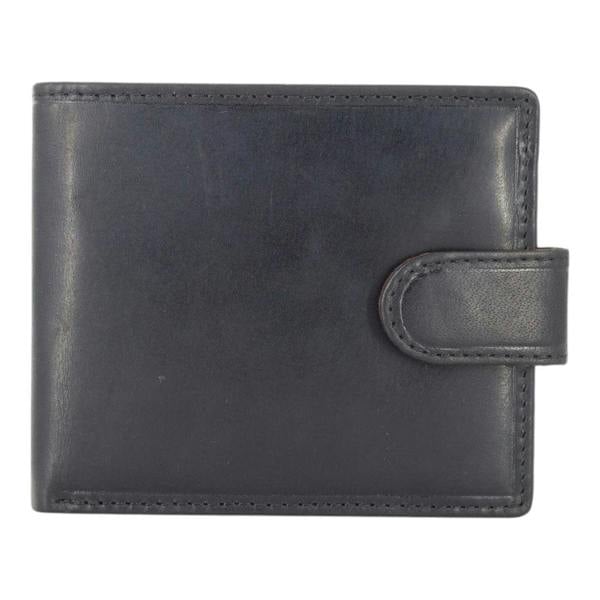 Black leather wallet on a white background