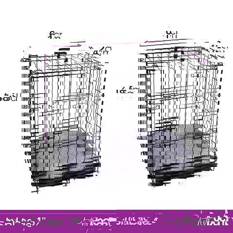 ProKleen Pretty Pooch Dog Crate Small Cage Puppy Cat Pet Training Tray and Bed With Two Cloths