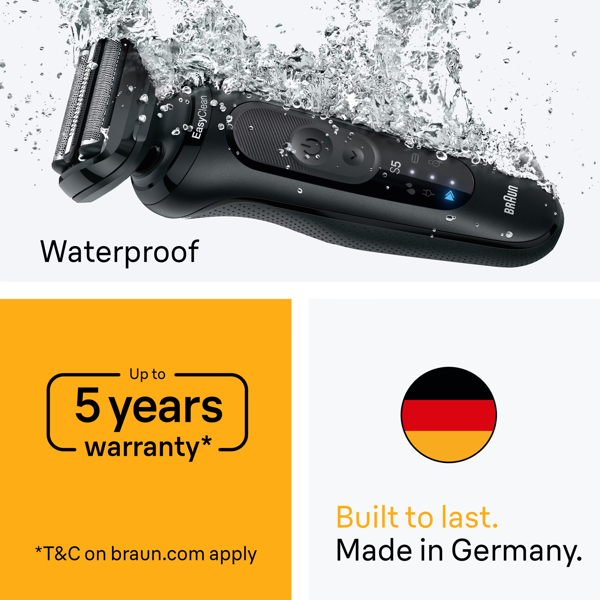 Braun Series 5 52-N1200S Electric Shaver, Up to 50 min, +1 Attachment - Black