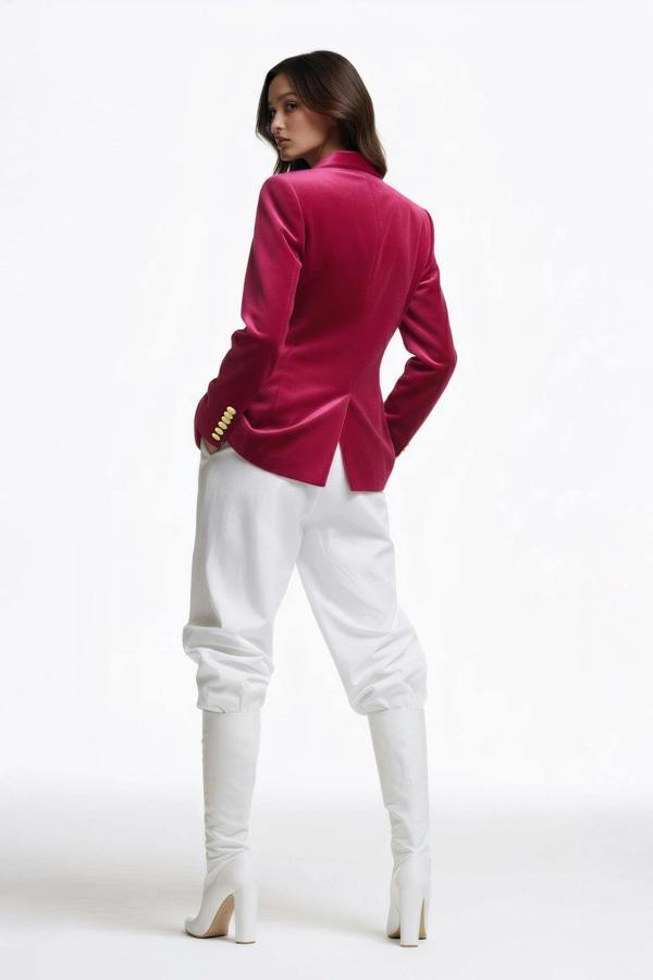 VELVET DOUBLE BREASTED WOMENS JACKET - Claudio Lugli Shirts