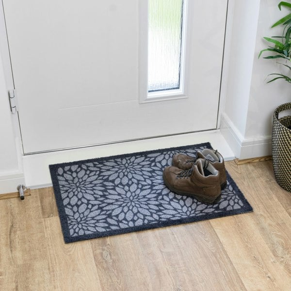 JVL Mega Mat Machine Washable Entrance Runner and Doormat Set, Flowers