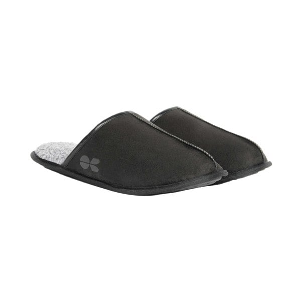 Crosshatch Mens Tinuviel Faux Fur Slippers - Black