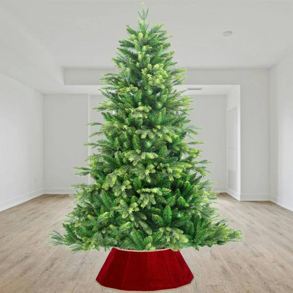 26.8 Inch Red Velvet Diamond Shape Christmas Tree Collar with Foldable Design image 2