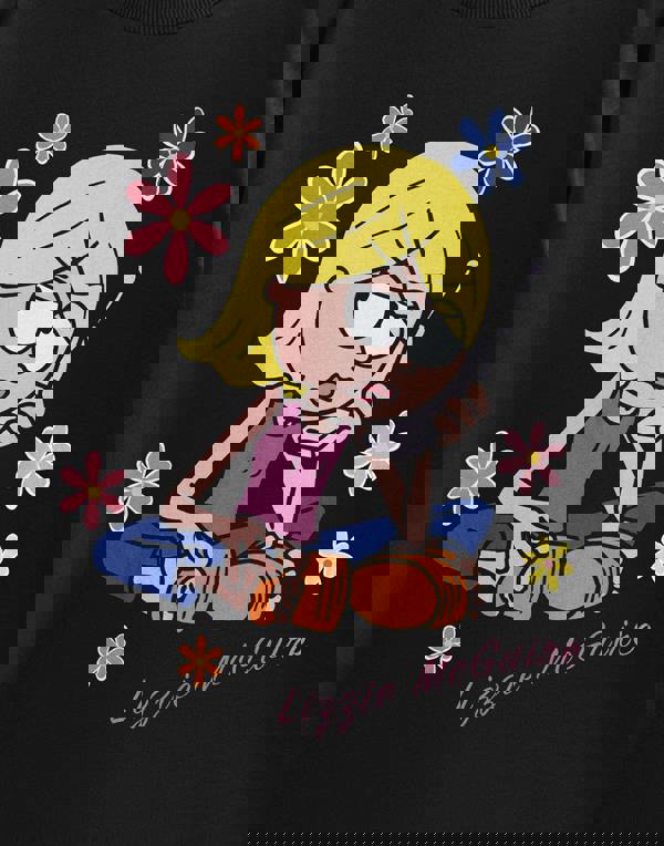 Disney Lizzie Mcguire Womens Black Phone Short Sleeved T-Shirt