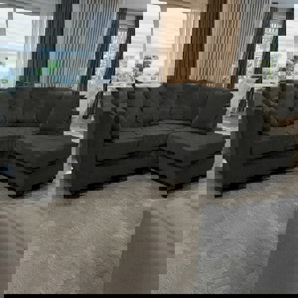 Furnishings For Less Casper Chenille Fabric Corner Sofa