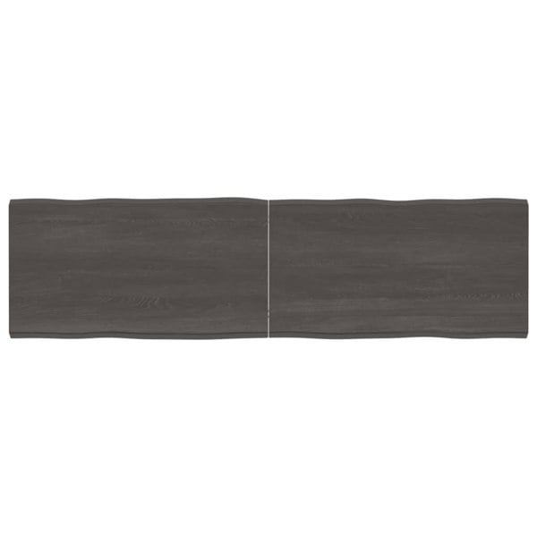 Berkfield Table Top Dark Grey 180x50x4 cm Treated Solid Wood Oak Live Edge