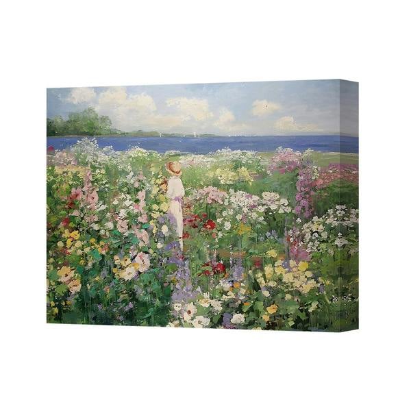 Benjamin Tate Design Floral Garden Canvas Wall Art Handmade In UK Gallery Wrapped Print