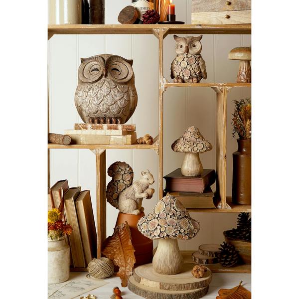 Country Living Wood Effect Squirrel with Log