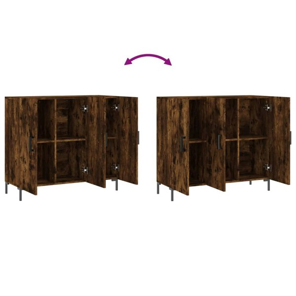 Berkfield Sideboard Smoked Oak 90x34x80 cm Engineered Wood