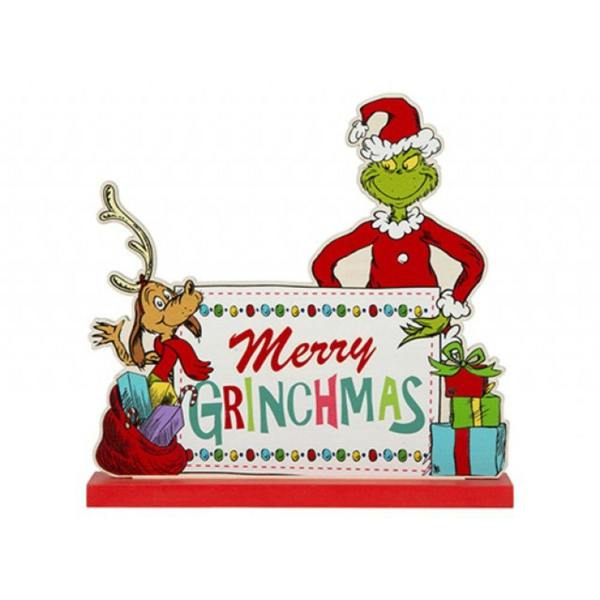 Garden Greatness Playful Merry Grinchmas Standing Christmas Plaque