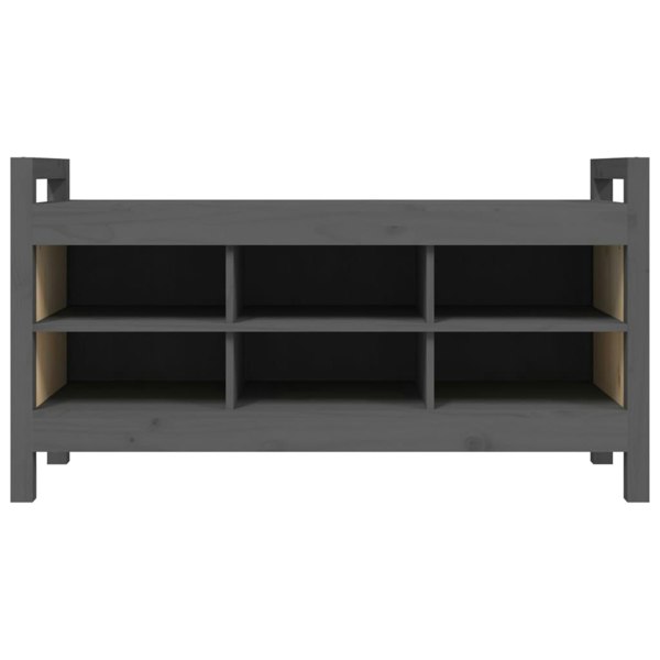 Berkfield Hall Bench Grey 110x40x60 cm Solid Wood Pine